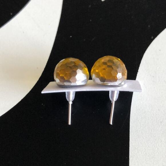 4 for $20 Round Yellow Stud Earrings - Picture 3 of 3